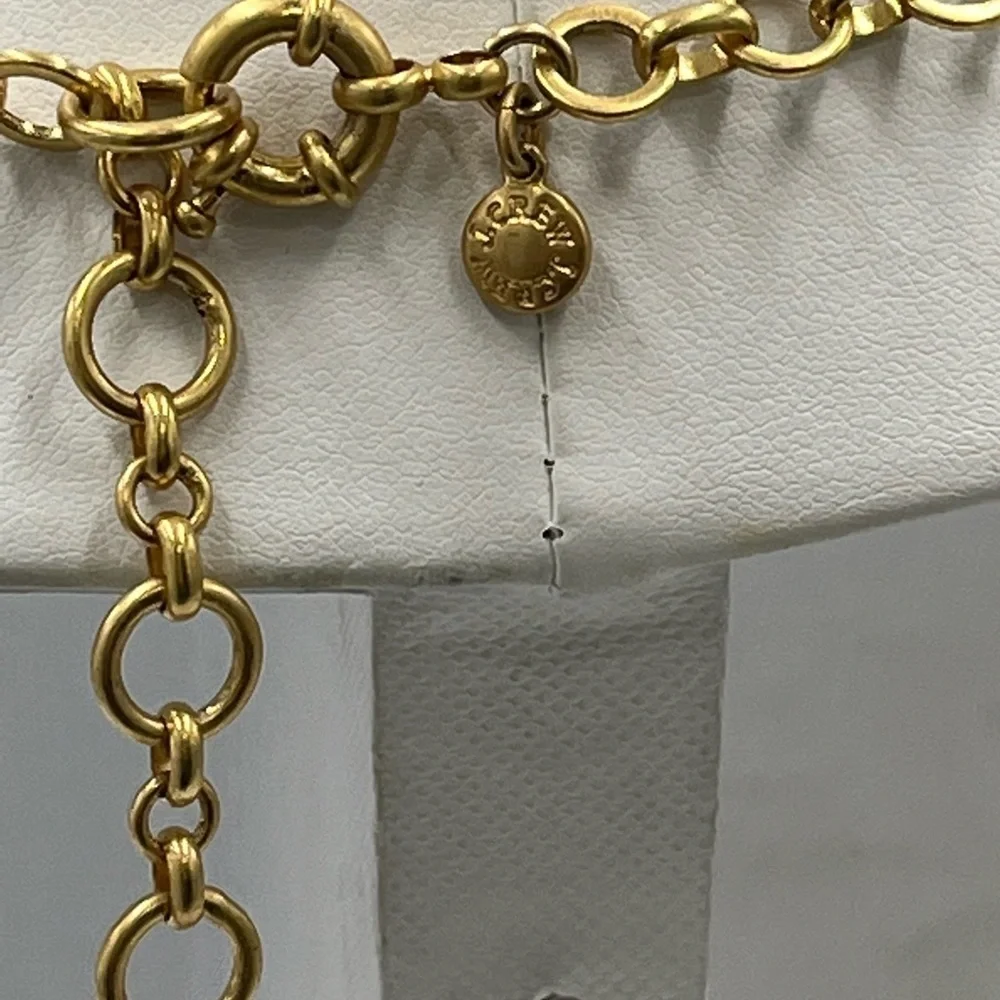 J.‎ Crew Crystal Clear Shimmering Rivoli Gold Tone Statement Necklace
